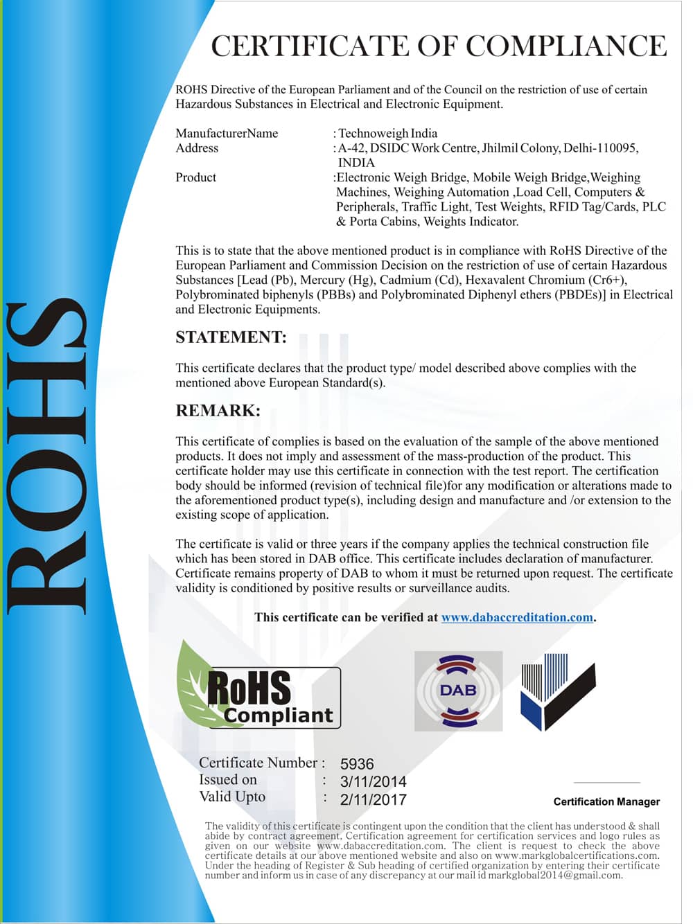 rohs-certificate